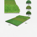 nzmegabuy 3-in-1 golf practice mat with three distinct artificial turf textures for driving, chipping, and putting.