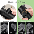 nzmegabuy handheld shower head showing the multifunction stop button, water flow control, and various spray modes.