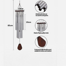 nzmegabuy 27-tube silver metal wind chime with deep tone resonant sound and wooden accents for garden decor