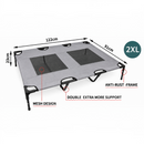 nzmegabuy 2XL grey elevated dog bed with powder-coated steel frame and breathable mesh panels for airflow