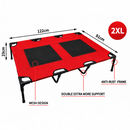 nzmegabuy 2XL heavy duty red elevated dog bed with steel frame and breathable mesh surface for indoor outdoor use