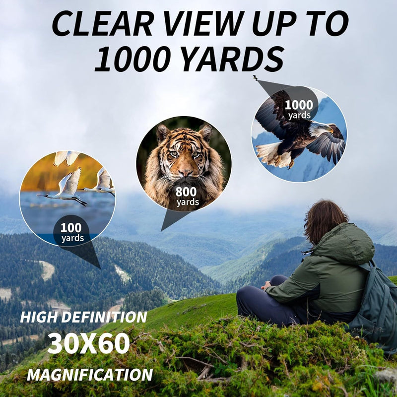 Binoculars 30x60 Zoom Outdoor Travel with Carry Bag
