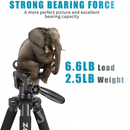 nzmegabuy ZOMEI 55-inch aluminium camera tripod showing load capacity with an elephant figure on the 3-way pan head