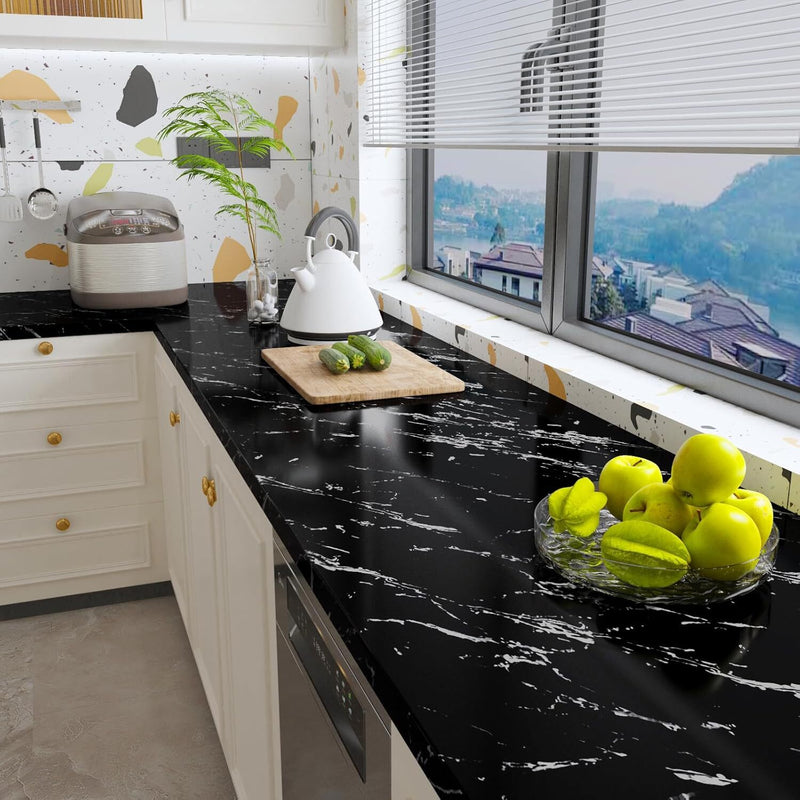 5M Marble Wall Sticker Decor Roll Wallpaper Self Adhesive Contact Paper PVC * 2 Colors