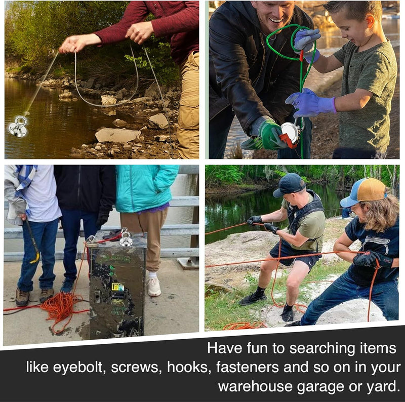 Salvage Magnet Recovery Neodymium Strong Magnetic Hook Treasure Hunting Fishing *3 Sizes