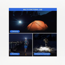 nzmegabuy USB rechargeable LED bike light set shown in use for camping, night running, and as an emergency flashlight