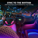 4X 12LED Car Interior Footwell RGB Bluetooth Phone LED Light Strip USB APP