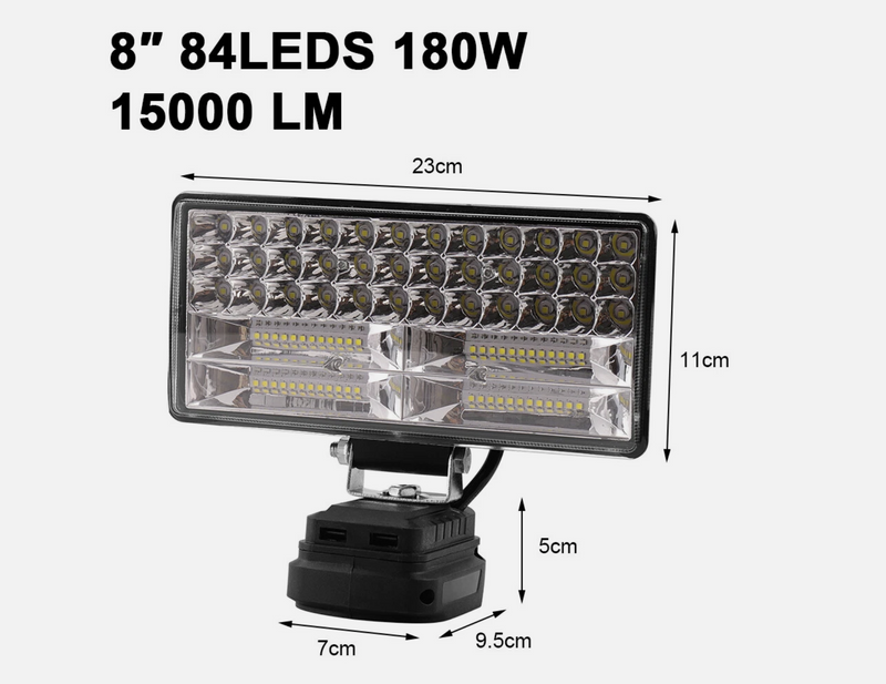 LED Work Light 2 USB 7/8 inch
