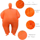 nzmegabuy orange inflatable fat suit costume with elasticated sleeves and durable polyester fabric for parties