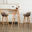 nzmegabuy grey bentwood swivel bar stools with wooden legs and jute footrests set in a modern dining room