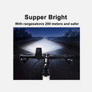 nzmegabuy USB rechargeable LED bike headlight mounted on handlebars illuminating a dark road at night