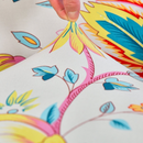 nzmegabuy floral recliner chair cover fabric showing elastic stretch with vibrant yellow, blue, and pink leaf pattern