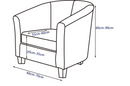 Tub Chair Cover + Cushion Cover  VELVET  Black