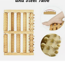 nzmegabuy wooden foot roller massager with five textured rollers for reflexology and manual pressure relief
