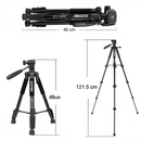 nzmegabuy ZOMEI 55-inch aluminium camera tripod showing folded and extended heights with 3-way pan head