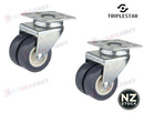 50mm Double Swivel Caster Wheels – Twin Wheel PVC Furniture Castors