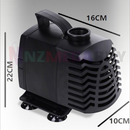 nzmegabuy Hopar 5000LPH submersible aquarium pump in black with dimensions labeled for fish tank and pond use.