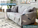 Stretch Sofa Cover Lounge Couch Removable Slipcover 'Feather *4 Sizes
