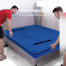 nzmegabuy heavy duty blue tarp mattress storage bag with handles being fitted onto a bed by a man
