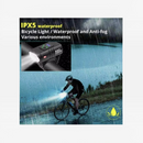 nzmegabuy black USB rechargeable LED bike headlight mounted on handlebars during a rainy night ride