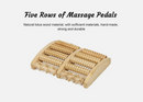 LARGE Wooden Foot Pain Massager 5 Roller Care Reflexology Relax Stress Relief