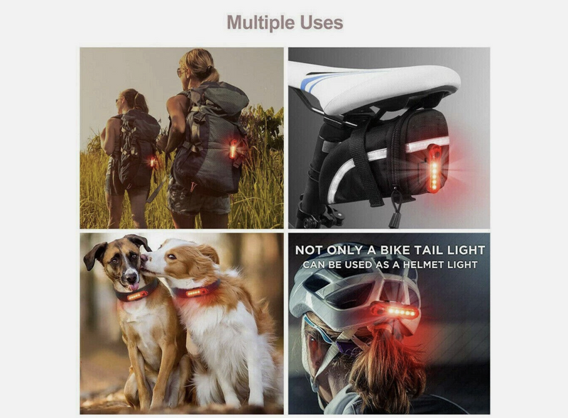 2pcs Bicycle Rear Tail Light Cycling 4Modes USB Rechargeable LED Bike Front Lamp