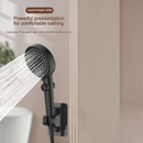 nzmegabuy black handheld shower head with five spray modes and stop button mounted on a bathroom wall