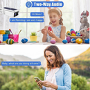 nzmegabuy solar WiFi security camera showing two-way audio communication between a mother and child at home