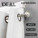 Window Curtain Rods  Extendable Adjustable - 70cm--120cm , 167cm-- 305cm