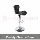 nzmegabuy black PU leather swivel bar stool with adjustable chrome gas-lift base and footrest