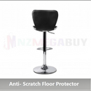 nzmegabuy black PU leather swivel bar stool with chrome base and footrest, viewed from the back