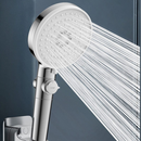 nzmegabuy high-pressure handheld shower head with five spray modes, stop button, and silicone nozzles in chrome finish