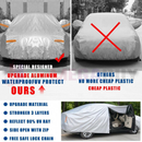 nzmegabuy 3-layer waterproof aluminum car cover with reflective strips and side zipper for all-weather protection
