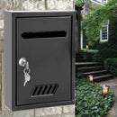 Mailbox Wall-Mounted Letter box w/ Paper Holder & Key Lock
