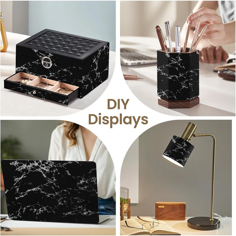 5M Marble Wall Sticker Decor Roll Wallpaper Self Adhesive Contact Paper PVC * 2 Colors