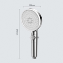 nzmegabuy high-pressure handheld shower head with silver finish, silicone nozzles, and integrated stop button