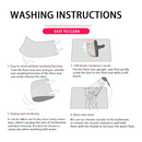 nzmegabuy washing instructions for washable kitchen mat set showing cleaning steps with brush and water