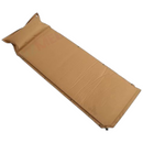 nzmegabuy beige self-inflating single camping mat with built-in pillow and durable polyester pongee surface