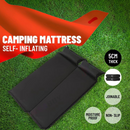 nzmegabuy black self-inflating single camping mat with built-in pillow on grass, featuring a moisture-resistant base.