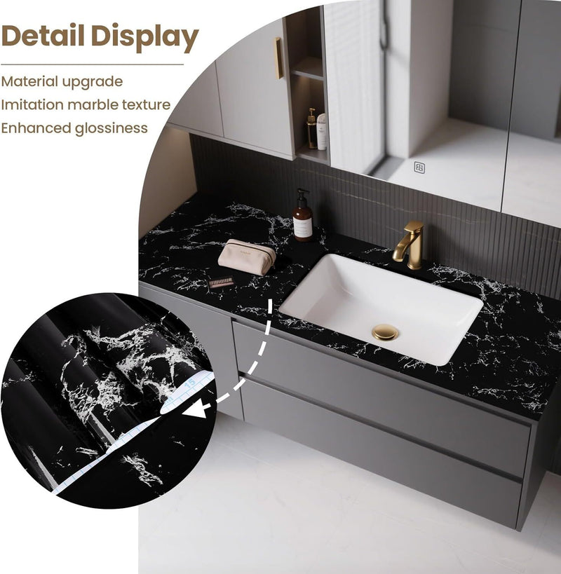 5M Marble Wall Sticker Decor Roll Wallpaper Self Adhesive Contact Paper PVC * 2 Colors