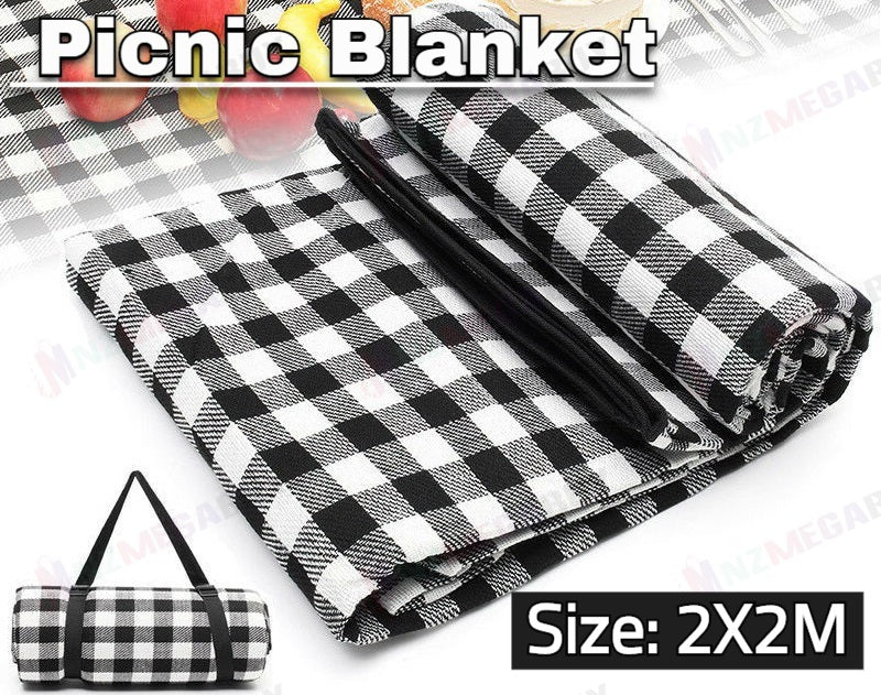 Large Picnic Blanket Premium Cashmere Rug Waterproof Mat Outdoor 200X200 * 2 Colors
