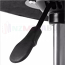 Close-up of the black hydraulic height adjustment lever on an nzmegabuy salon and barber stool