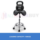 nzmegabuy black PU leather saddle salon stool with chrome base, hydraulic lift, and 150kg weight capacity