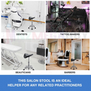 nzmegabuy adjustable black PU leather saddle stool for salon, barber, tattoo, and dental professionals