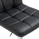 nzmegabuy black PU leather bar stool seat with tufted padding and chrome base detail