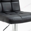 nzmegabuy black PU leather bar stool seat with tufted padding and chrome gas lift lever