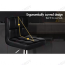 nzmegabuy black PU leather bar stool with an ergonomically curved, tufted seat design for kitchen counters