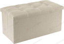 Storage Ottoman, Stable & Sturdy, Foldable Space Saver, Soft Sofa Sponge*Beige