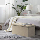 Storage Ottoman, Stable & Sturdy, Foldable Space Saver, Soft Sofa Sponge*Beige
