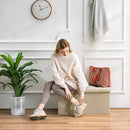 Storage Ottoman, Stable & Sturdy, Foldable Space Saver, Soft Sofa Sponge*Beige